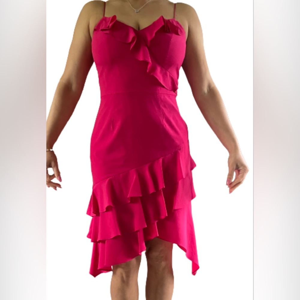 Aidan Mattox  midi dress with Ruffles